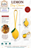 Lemon Faux Leather Bag Charm | Purse Charm | Keychain Accessory