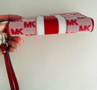 Jet Set Travel Large Striped Logo Jacquard Smartphone Wristlet