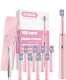 Electric Toothbrush for Adults and Kids, with Tongue Scraper Kit