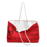 SHE MOTIVATES Tote Bag-RED