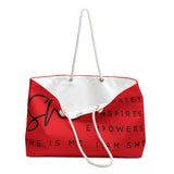 SHE MOTIVATES Tote Bag-RED