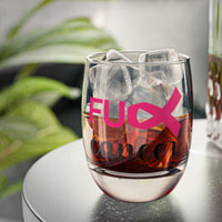 Graphic Custom Designed "Fu@k Cancer" Whiskey Glass