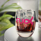 Graphic Custom Designed "Fu@k Cancer" Whiskey Glass