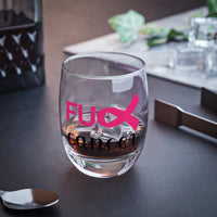 Graphic Custom Designed "Fu@k Cancer" Whiskey Glass