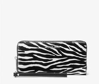 MICHAEL KORS, Jet Set Travel Zebra Print Calf Hair Continental Wallet/ Wristlet Phone Case