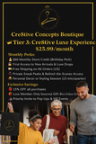 Cre8tive's Monthly Membership Experiences