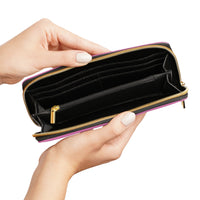 Graphic Custom Designed "Fu@k Cancer" Faux Leather Zipper Wallet