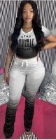 Two Piece Set w/“Stacked Pants Stay Humble/Hustle Hard”
