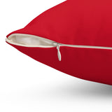 Graphic Custom Designed "SHE MOTIVATES"/"BOSS" Spun Polyester Square Pillow w/Cover-RED