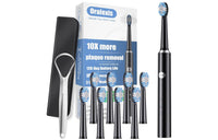 Electric Toothbrush for Adults and Kids, with Tongue Scraper Kit