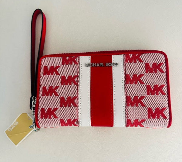 Jet Set Travel Large Striped Logo Jacquard Smartphone Wristlet