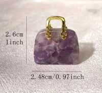 One 925 Gold Plated 1.2mm Snake Chain (18”) with your choice of Hand crafted Natural Gem Stone Handbag.