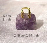 One 925 Gold Plated 1.2mm Snake Chain (18”) with your choice of Hand crafted Natural Gem Stone Handbag.