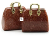 One 925 Gold Plated 1.2mm Snake Chain (18”) with your choice of Hand crafted Natural Gem Stone Handbag.