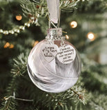 1pc Hand crafted, My Heart Is In Heaven Memorial Name Ornament Keepsake Feather Plastic Ball