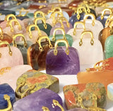 One 925 Gold Plated 1.2mm Snake Chain (18”) with your choice of Hand crafted Natural Gem Stone Handbag.