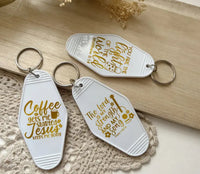3 FAITH Inspirational Vintage Style Keychains