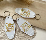 3 FAITH Inspirational Vintage Style Keychains