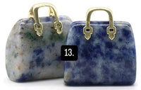 One 925 Gold Plated 1.2mm Snake Chain (18”) with your choice of Hand crafted Natural Gem Stone Handbag.
