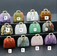 One 925 Gold Plated 1.2mm Snake Chain (18”) with your choice of Hand crafted Natural Gem Stone Handbag.