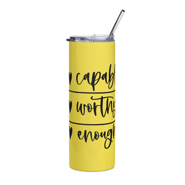 Graphic Stainless Steel CUSTOM "I AM"........Tumbler-YELLOW