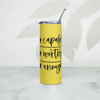 Graphic Stainless Steel CUSTOM "I AM"........Tumbler-YELLOW