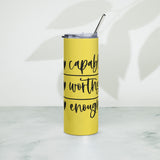 Graphic Stainless Steel CUSTOM "I AM"........Tumbler-YELLOW