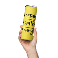 Graphic Stainless Steel CUSTOM "I AM"........Tumbler-YELLOW