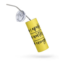 Graphic Stainless Steel CUSTOM "I AM"........Tumbler-YELLOW