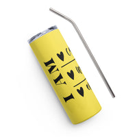 Graphic Stainless Steel CUSTOM "I AM"........Tumbler-YELLOW