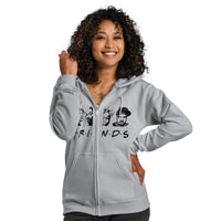 Graphic "FRIENDS" Unisex Zipper Hooded