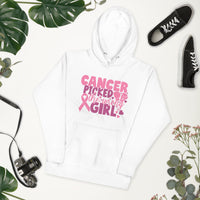 Graphic "Cancer Picked The Wrong Girl" Hooded