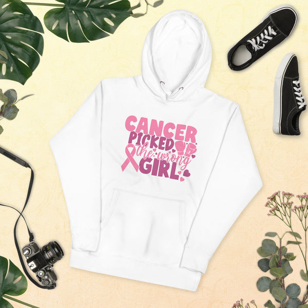Graphic "Cancer Picked The Wrong Girl" Hooded