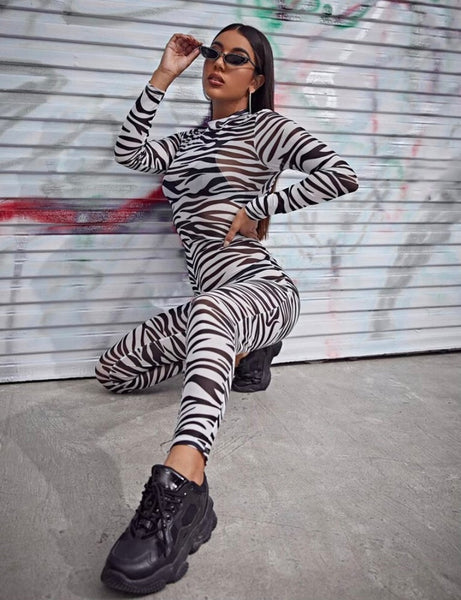 Zebra Print Jumpsuit