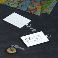 Graphic Saffiano Leather "Motivates" Card Holder
