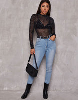 Sparkle Mesh Sheer Top