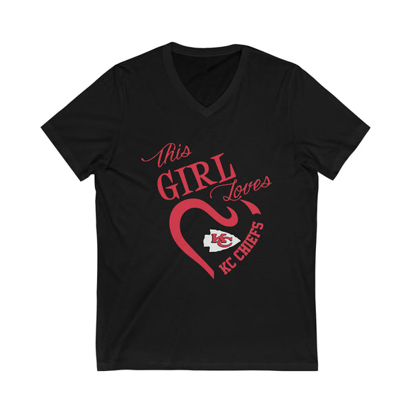 Graphic T-Shirt "This Girl...KC" V Neck