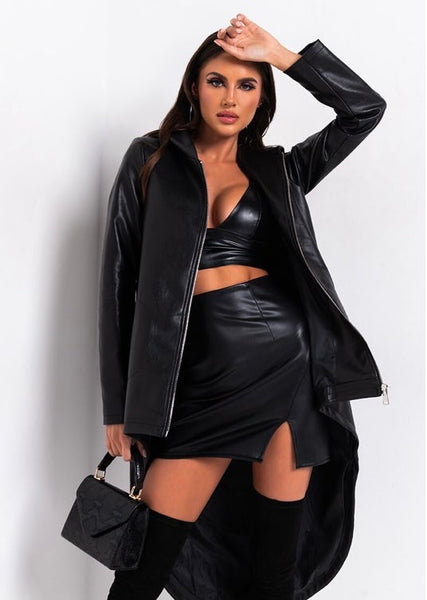 Emma Leather Trench
